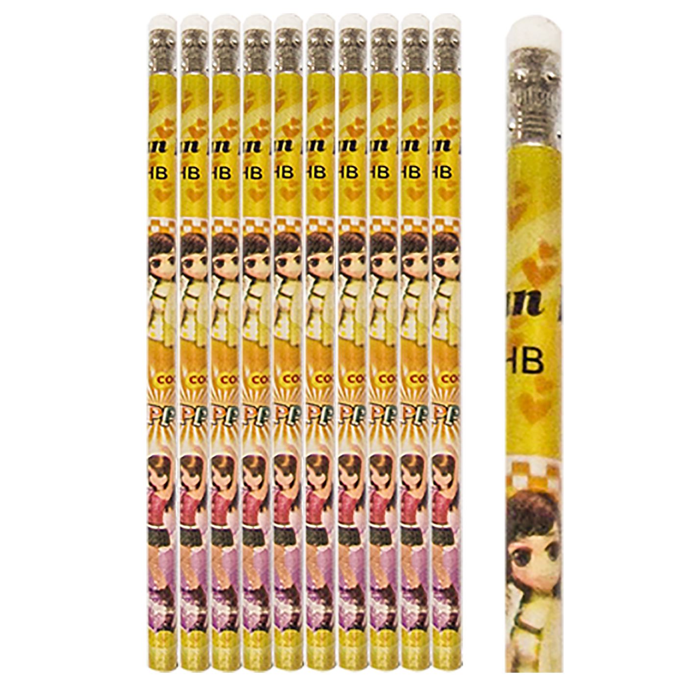 60-333 ERASER PENCILS YELLOW GIRL PACK=10PCS χονδρική, School Items χονδρική