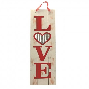 12-1848 ΕΠΙΓΡΑΦΗ LOVE ΞΥΛΙΝΗ ΚΡΕΜΑΣΤΗ 48x15cm χονδρική, Δώρα χονδρική