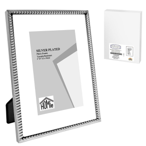 12-2060 Κορνίζα Επάργυρη Λεπτή Πλέξη 13x18cm χονδρική, Δώρα χονδρική