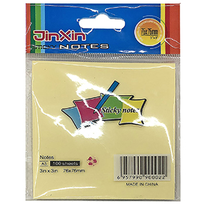 18-432 Χαρτάκια Αυτοκόλλητα Κίτρινα 7,5x7,5cm χονδρική, Σχολικά χονδρική