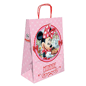 19-359 Τσάντα Δώρου Χάρτινη Minnie ροζ Πεταλούδες (32cm) 32x24x10cm χονδρική, Ψιλικά χονδρική