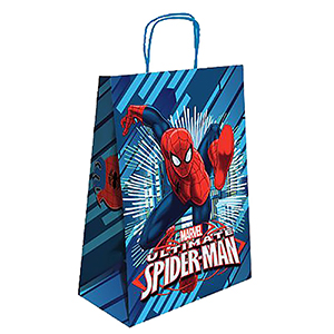 19-361 Τσάντα Δώρου Χάρτινη Spiderman Μπλε (32cm) 32x24x10cm χονδρική, Ψιλικά χονδρική