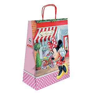 19-364 ΤΣΑΝΤΑ ΔΩΡΟΥ ΧΑΡΤΙΝΗ MINNIE ΡΟΖ(40cm) 40x32x14cm χονδρική, Ψιλικά χονδρική