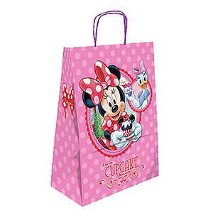19-368 ΤΣΑΝΤΑ ΔΩΡΟΥ ΧΑΡΤΙΝΗ MINNIE CUPCAKE (32cm) 32x24x10cm χονδρική, Ψιλικά χονδρική