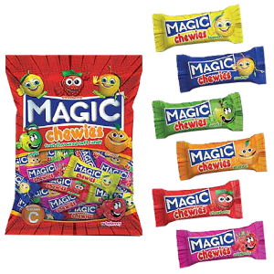 24-172 Καραμέλες Μαλακές Φρούτων Magic Chewies Soft Candies Σακ=400gr χονδρική, Τρόφιμα χονδρική