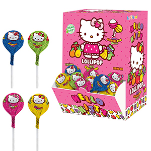 24-180 Γλειφιτζούρι με Τσίχλα Hello Kitty 16gr χονδρική, Τρόφιμα χονδρική
