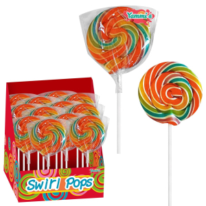 24-190 Γλειφιτζούρι Στρογγυλό Χρωματιστό Swirl pop 50g 50gr χονδρική, Τρόφιμα χονδρική