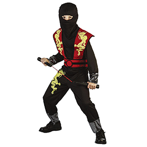 3-157 Στολή Παιδική Ninja Κόκκινος  χονδρική, Αποκριάτικα χονδρική