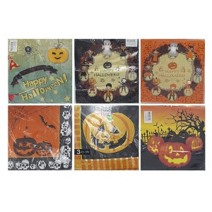 3-2165 ΧΑΡΤΟΠΕΤΣΕΤΕΣ HALLOWEEN ΠΑΚ=20ΤΕΜ 16,5x16.5cm χονδρική, Αποκριάτικα χονδρική