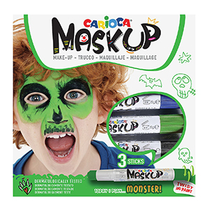 3-2170 Βαφές Προσώπου 3τεμ Carioca Maskup (Μπλε-Πράσινο Μαύρο)  χονδρική, Αποκριάτικα χονδρική