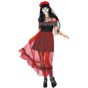 3-2511 Στολή Γυναικεία day of the Dead  χονδρική, Αποκριάτικα χονδρική