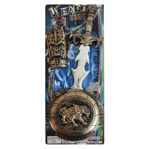 3-332 ΑΣΠΙΔΑ ΣΠΑΘΙ ΠΕΡΙΚΑΡΠΙΟ ΣΕΤ=3ΤΕΜ 57x21cm χονδρική, Παιχνίδια χονδρική