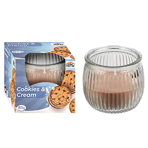 37-447 Κερί Cookies and Cream σε Βάζο 21h 85gr Net, 7x6,5cm χονδρική, Δώρα χονδρική