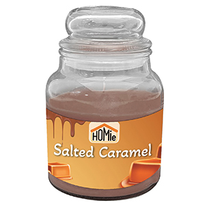 37-452 Κερί Salted Caramel σε Βάζο με Καπάκι Μεγάλο 50h 311gr Net, 14,5x11cm χονδρική, Δώρα χονδρική