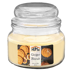 37-454 Κερί Ginger Biscuit σε Βάζο με Καπάκι Μεσαίο 35h 226gr Net, 10x9,5cm χονδρική, Δώρα χονδρική