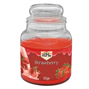 37-455 Κερί Strawberry Cream σε Βάζο με Καπάκι Μικρό 25h 120gr Net, 10x6,5cm χονδρική, Δώρα χονδρική