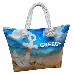 42-2741 ΤΣΑΝΤΑ ΠΑΡΑΛΙΑΣ ΜΕΓΑΛΗ GREECE ΑΓΚΥΡΑ 58x37x16cm χονδρική, Καλοκαιρινά χονδρική