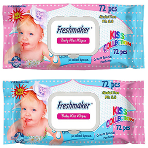 5-116 Υγρά Μωρομάντηλα Freshmaker με Καπάκι πακ=72τεμ  χονδρική, Αξεσουάρ-Ομορφιά & Υγιεινή χονδρική