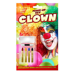 5-145 Σετ Βαφής Clown με Μακιγιάζ & 4 Μολύβια  χονδρική, Αποκριάτικα χονδρική