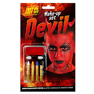 5-146 Σετ Βαφής Devil με Μακιγιάζ & 4 Μολύβια  χονδρική, Αποκριάτικα χονδρική