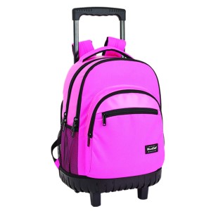 50-2622 ΤΣΑΝΤΑ ΤΡΟΛΕΥ ΡΟΖ  ΜΟΝΟΧΡΩΜΗ 45x32x21cm χονδρική, Σχολικά χονδρική