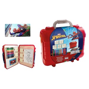 50-2761 ΠΛΑΣΤΙΚΟ ΤΣΑΝΤΑΚΙ ΣΕΤ ΖΩΓΡΑΦΙΚΗΣ SPIDERMAN 23x19cm χονδρική, Σχολικά χονδρική