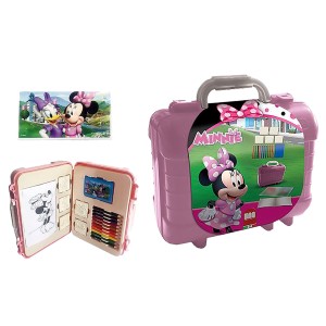 50-2764 ΠΛΑΣΤΙΚΟ ΤΣΑΝΤΑΚΙ ΣΕΤ ΖΩΓΡΑΦΙΚΗΣ MINNIE 23x19cm χονδρική, Σχολικά χονδρική