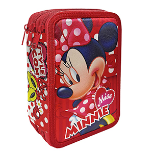 50-2793 ΚΑΣΕΤΙΝΑ ΓΕΜΑΤΗ ΤΡΙΠΛΗ MINNIE 19,5x12,5x7cm χονδρική, Σχολικά χονδρική