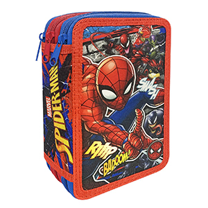 50-2795 ΚΑΣΕΤΙΝΑ ΓΕΜΑΤΗ ΤΡΙΠΛΗ SPIDERMAN 19,5x12,5x7cm χονδρική, Σχολικά χονδρική