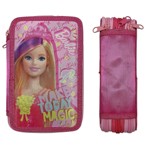 50-2808 ΚΑΣΕΤΙΝΑ ΓΕΜΑΤΗ ΤΡΙΠΛΗ BARBIE 19,5x12,5x7cm χονδρική, Σχολικά χονδρική