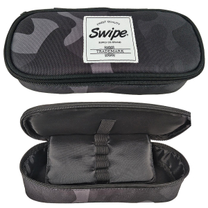 50-2973 ΚΑΣΕΤΙΝΑ ΟΒΑΛ SWIPE ΜΑΥΡΗ  ΠΑΡΑΛΛΑΓΗΣ 23x10x5cm χονδρική, Σχολικά χονδρική