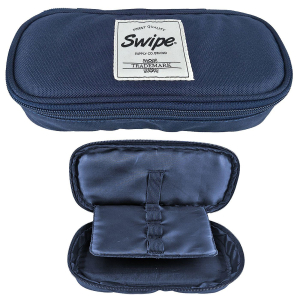 50-2974 ΚΑΣΕΤΙΝΑ ΟΒΑΛ ΜΠΛΕ SWIPE 23x10x5cm χονδρική, Σχολικά χονδρική