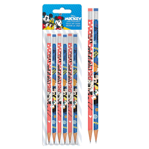 50-3072 ΜΟΛΥΒΙΑ ΓΟΜΑΣ ΣΕΤ=6ΤΕΜ MICKEY/MINNIE 25x7cm χονδρική, Σχολικά χονδρική
