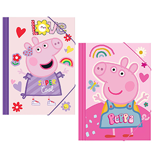 50-3085 Ντοσιέ Χάρτινο Λάστιχο Peppa pig 25x35cm χονδρική, Σχολικά χονδρική