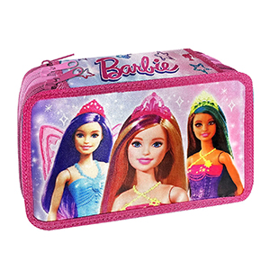 50-3144 ΚΑΣΕΤΙΝΑ ΓΕΜΑΤΗ ΤΡΙΠΛΗ BARBIE 19,5x12,5x7cm χονδρική, Σχολικά χονδρική