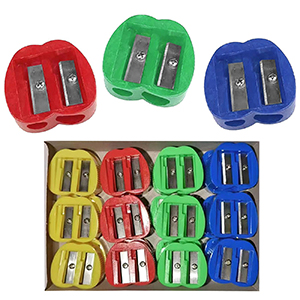 50-3174 Ξύστρα Πλαστική Διπλή 3x3x1,5cm χονδρική, Σχολικά χονδρική