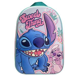 50-3258 ΤΣΑΝΤΑ ΠΛΑΤΗΣ ΝΗΠΙΟΥ STITCH & ANGEL 3D 31cm χονδρική, Σχολικά χονδρική