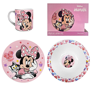 50-3293 ΣΕΤ ΦΑΓΗΤΟΥ ΚΕΡΑΜΙΚΟ MINNIE (ΚΟΥΠΑ, ΜΠΩΛ, ΠΙΑΤΟ)  χονδρική, Σχολικά χονδρική
