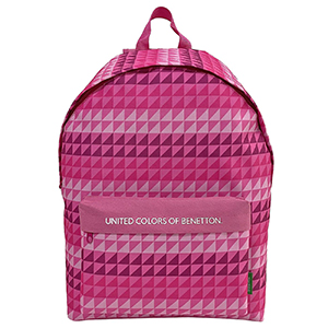 50-3350 Σακίδιο ροζ Σχέδιο Τρίγωνα United Colors of Benetton 41x30x17cm χονδρική, Σχολικά χονδρική