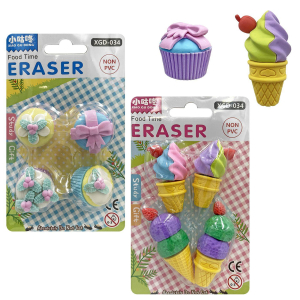 50-3371 Γόμες 3d Cupcake 4τεμ ~3cm χονδρική, Σχολικά χονδρική