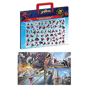 6-720 Αυτοκόλλητα Επανακολλούμενα σετ 140 τεμ Spiderman 24x25cm χονδρική, Σχολικά χονδρική