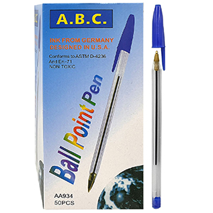 60-15 Στυλό Κλασσικό Διάφανο Ballpoint Μπλε 1mm  χονδρική, Σχολικά χονδρική