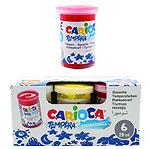 60-199 Δακτυλομπογιά Τέμπερα Carioca σετ=6χρ. 6x25mL χονδρική, Σχολικά χονδρική
