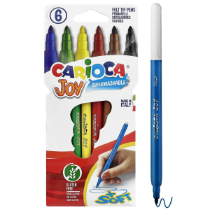 60-5 Μαρκαδόροι Carioca joy 2.6mm σετ=6 Χρώματα  χονδρική, Σχολικά χονδρική