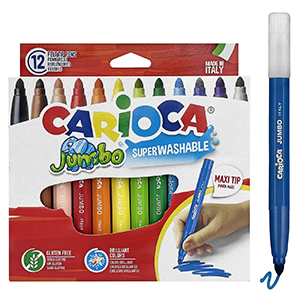 60-52 Μαρκαδόροι Carioca Jumbo 6mm σετ=12 Χρώματα  χονδρική, Σχολικά χονδρική