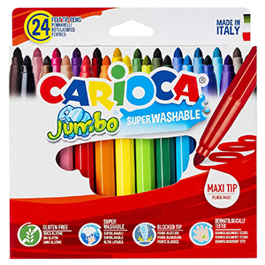 60-557 Μαρκαδόροι Carioca Jumbo 6mm σετ=24 Χρώματα  χονδρική, Σχολικά χονδρική