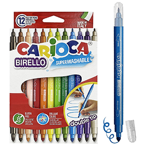 60-676 Μαρκαδόροι Διπλοί Carioca Birello 2,6 & 4,7mm σετ=12 Χρώματα  χονδρική, Σχολικά χονδρική