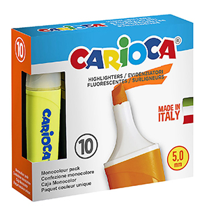60-732 Μαρκαδόρος Υπογραμμίσεως Carioca 10 τεμ  χονδρική, Σχολικά χονδρική