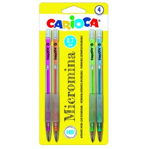 60-733 ΜΗΧΑΝΙΚΟ ΜΟΛΥΒΙ CARIOCA ΣΕΤ=4ΤΕΜ ΜΥΤΗ 0,7mm χονδρική, Σχολικά χονδρική