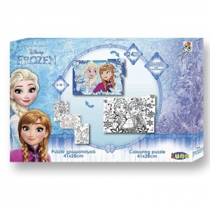 69-1531 ΠΑΖΛ ΧΡΩΜΑ 24Τ FROZEN 35x23cm χονδρική, Παιχνίδια χονδρική